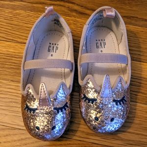 Rose gold baby gap unicorn flats size 6